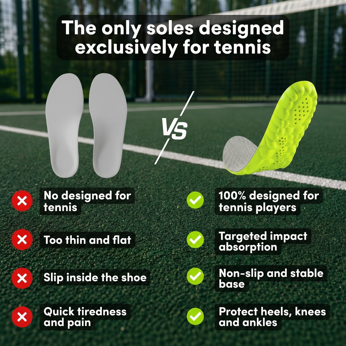 TennixPro Insoles – Play Longer, Without Pain